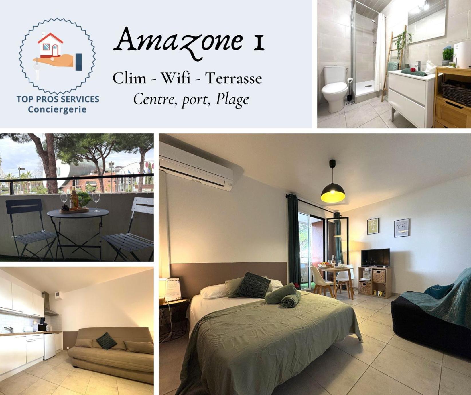 L'Amazone Studio Plein Centre Plages A 2Min Clim Wifi Sur Le Port - Top Prosconciergerie- ลา กร็องเดอ-ม็อต ภายนอก รูปภาพ